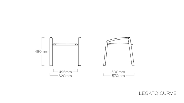 Kettler Hocker LEGATO CURVE, Aluminium Anthrazit / Outdoorgewebe Anthrazit