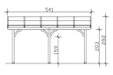Vorschaubild Skan Holz Terrassenüberdachung Venezia mit Mittelpfosten Breite 541 cm
