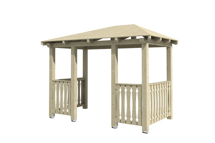 Skan Holz Walmdach Vordach Doppeltür Wismar