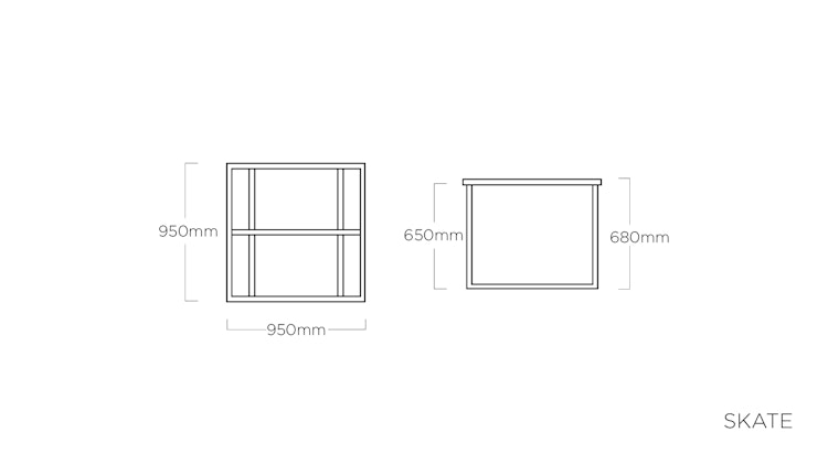 Kettler Casual Dining Tischgestell SKATE 95 x 95 x 68 cm, Aluminium Anthrazit - Sonderaktion