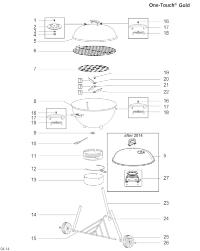 Weber One-Touch Gold 57cm Blk (Germany)
