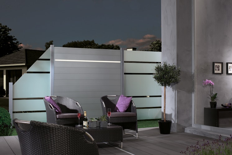 TraumGarten System Glas ALPHA 900x1800/900 mm Anschluss links