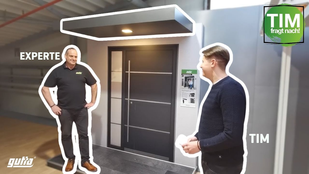 Gutta Rechteckvordach BS Plus 200 inkl. Seitenteil und Briefkasten (neues Modell)