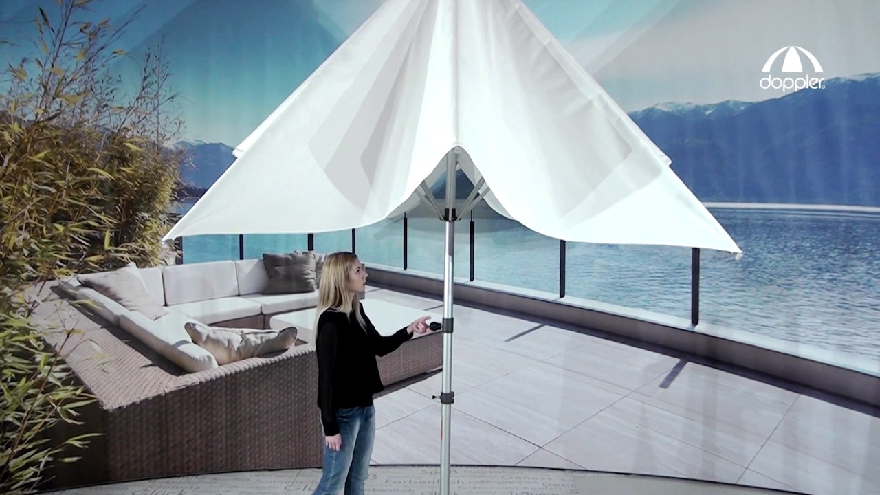 doppler Mittelmastschirm ALU EXPERT 300 x 300 Telescope, Aluminium Silber / 100 % Polyester 180 g/m²