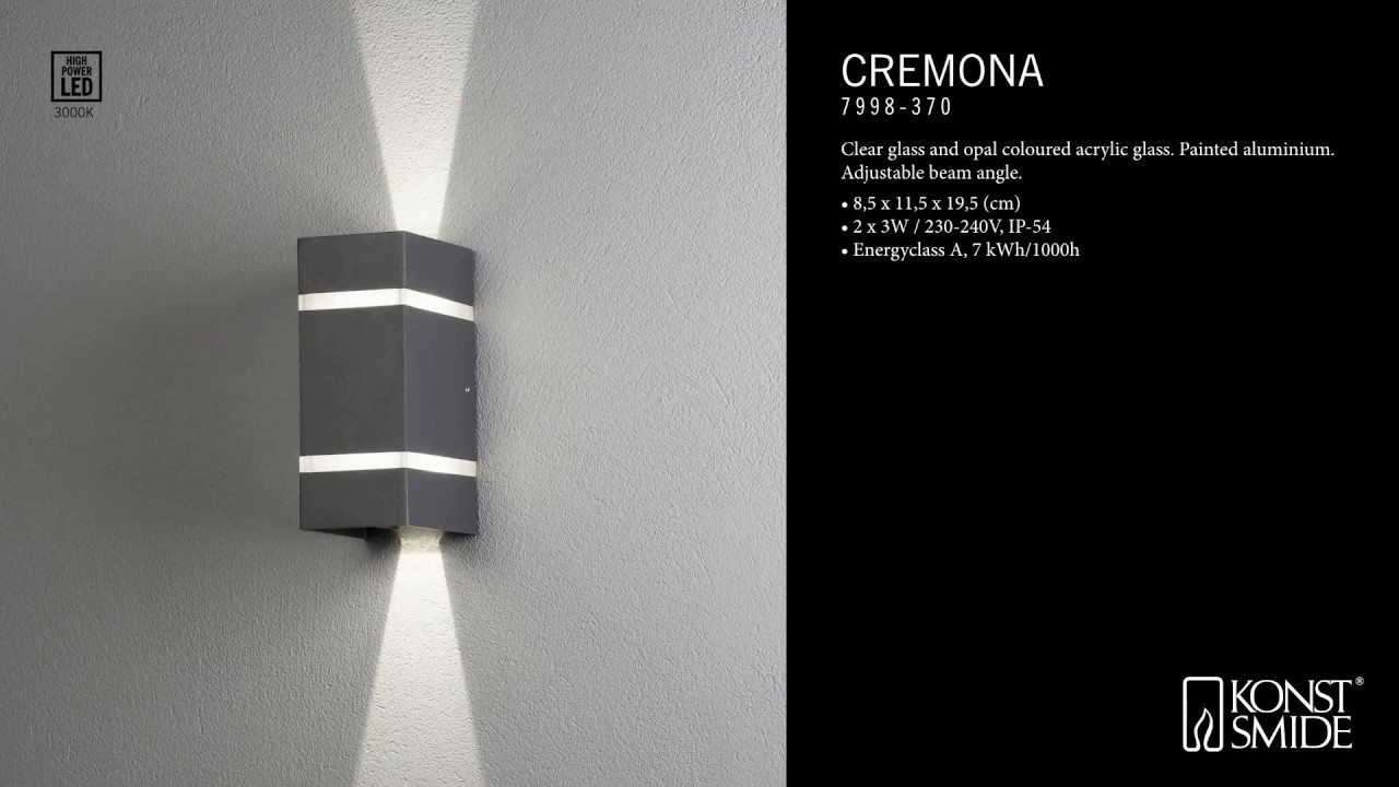 Konstsmide Wandleuchte Cremona, HighPowerLED, anthrazit (7998-370)