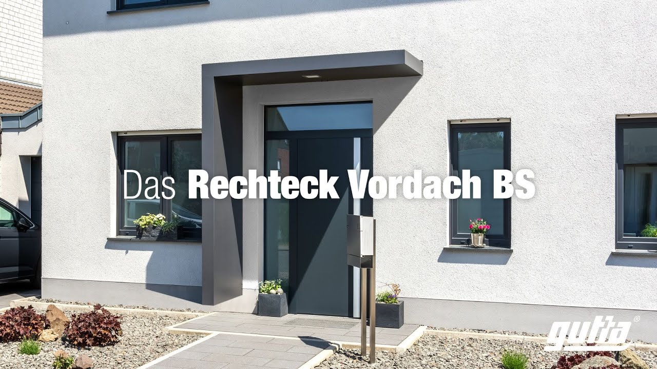 Gutta Rechteckvordach BS 200 in kubischem Design (Restposten in Farbe DB703 FS)