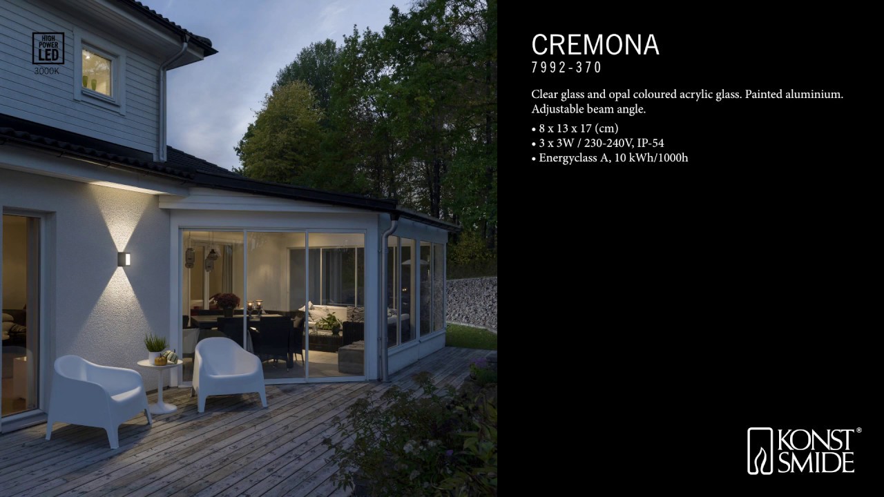 Konstsmide Wandleuchte Cremona, HighPowerLED, anthrazit (7992-370)