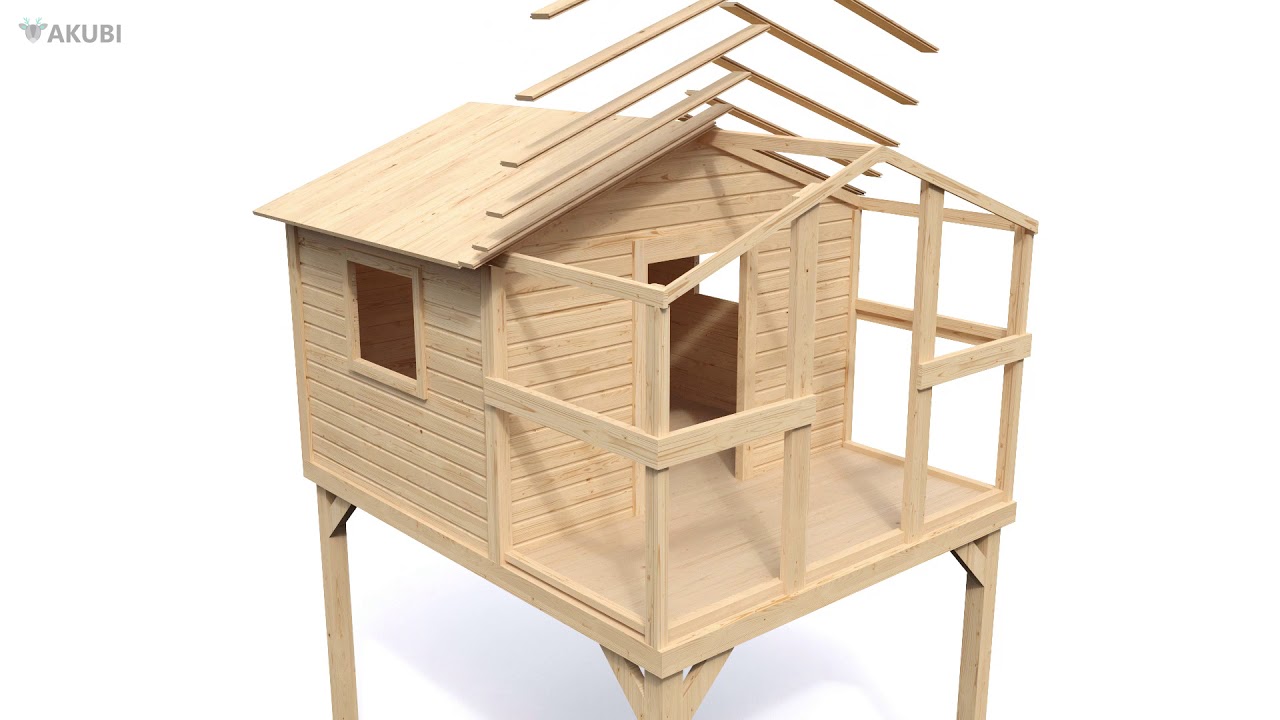 Karibu Kinderspielhaus Kalle mit 2 Etagen - 19 mm