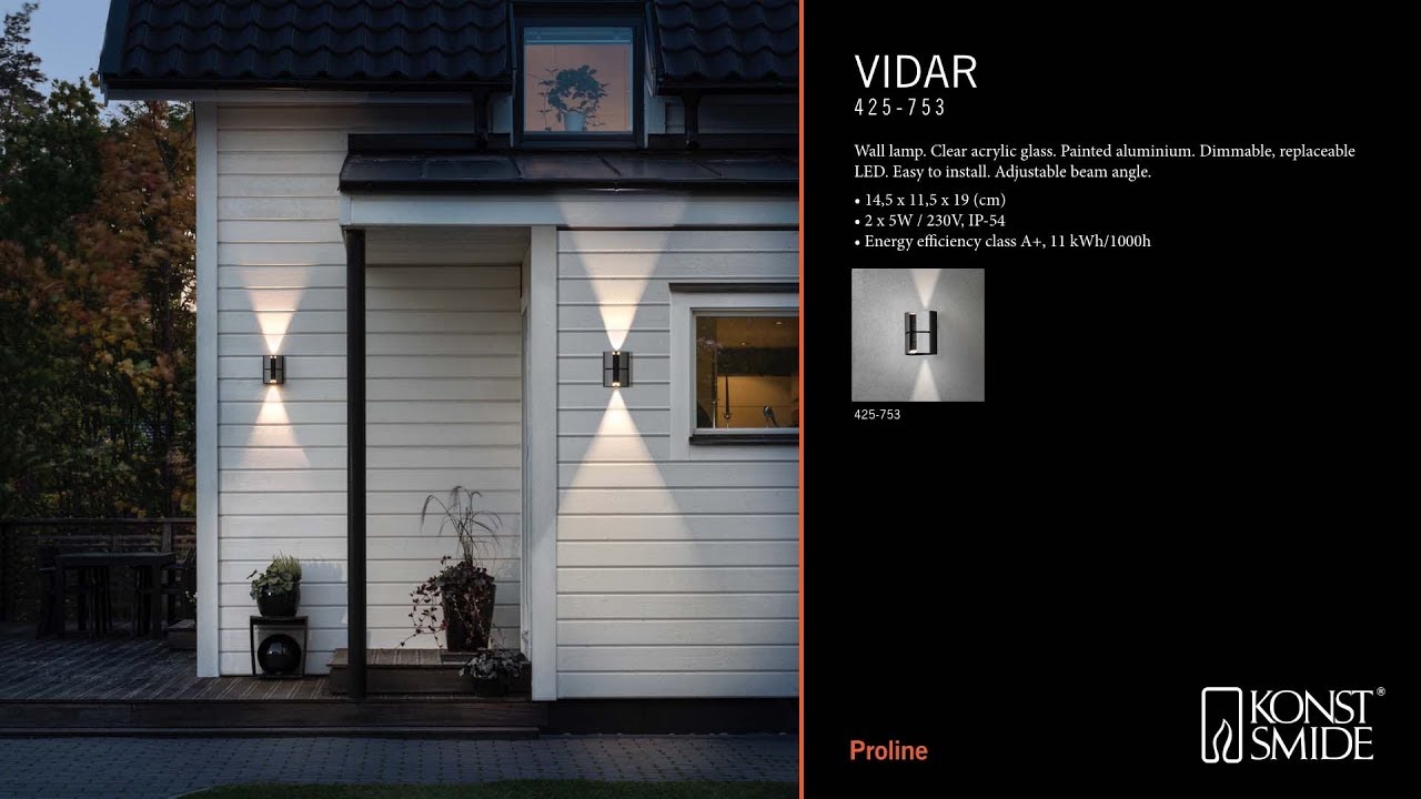 Konstsmide Wandleuchte Vidar, LED 2x5W, schwarz/silber, dimmbar (425-753)