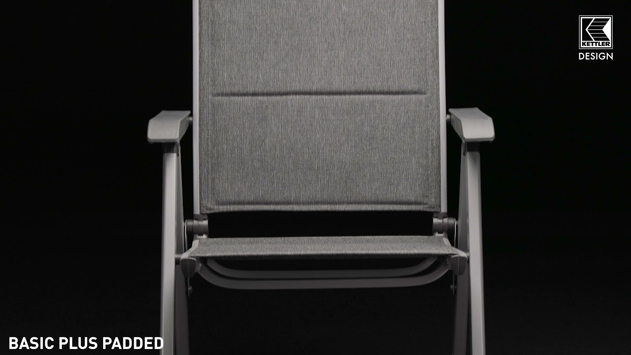 Kettler Multipositionssessel BASIC PLUS PADDED, Aluminium Silber / Outdoorgewebe Anthrazit