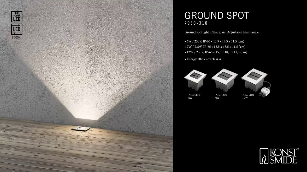 Konstsmide Bodeneinbaustrahler, HighPowerLED 230V, eckig (7960-310)