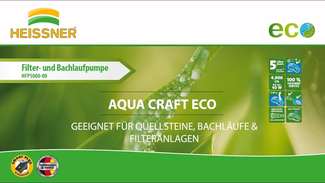Heissner Smartline ECO Bachlaufpumpe 5000 l/h (HFP5000-00) - bis 2020