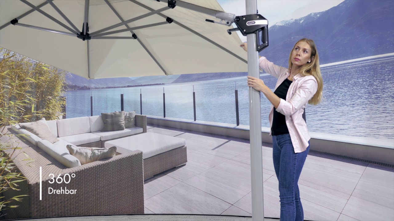 doppler Pendelschirm ACTIVE 350 x 260, Aluminium Grau / 100 % Polyester 200 g/m²