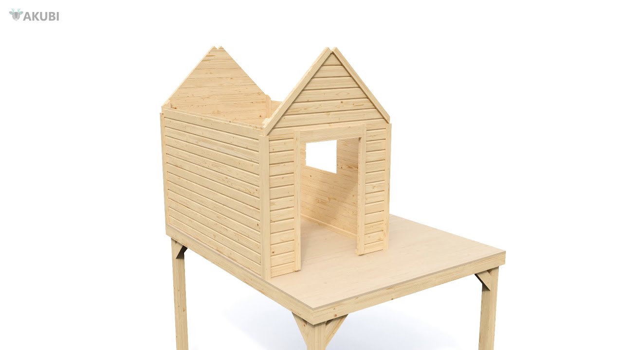 Akubi Stelzenhaus Fidel mit Satteldach inkl. Wellenrutsche