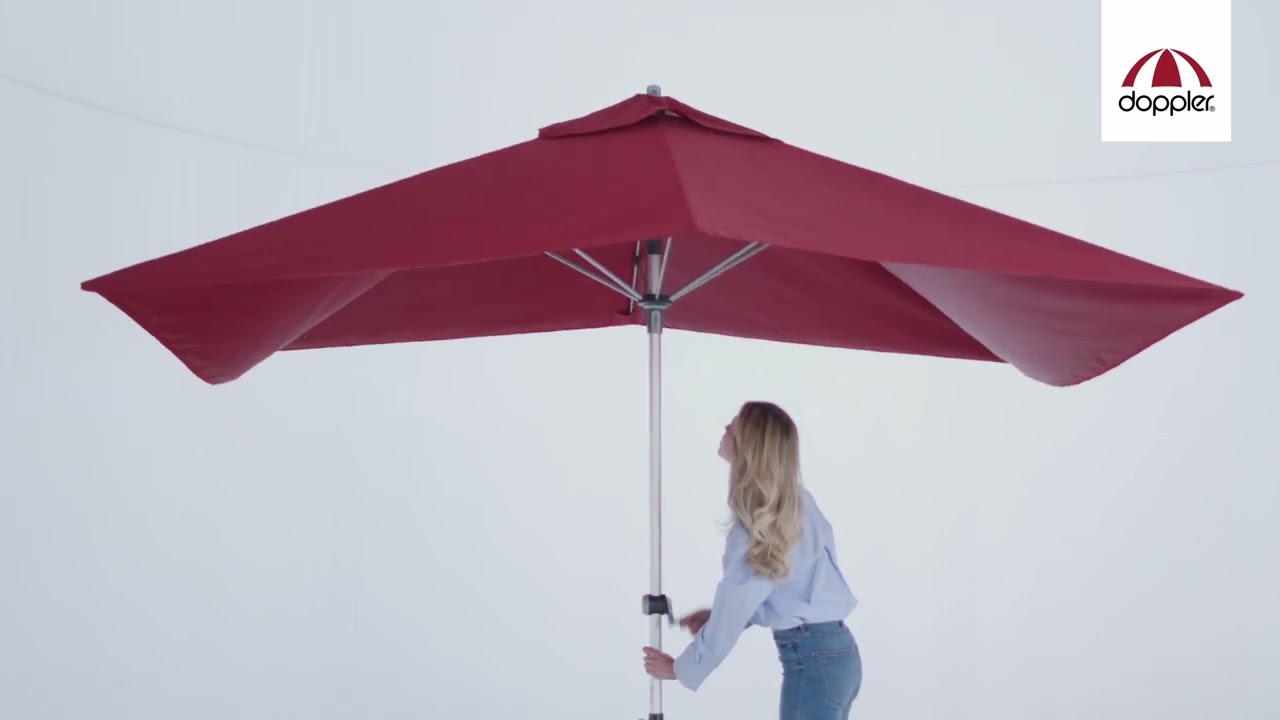 doppler Mittelmastschirm EXPERT 300 x 200 Auto-Tilt, Aluminium Silber / 100 % Polyester 180 g/m²