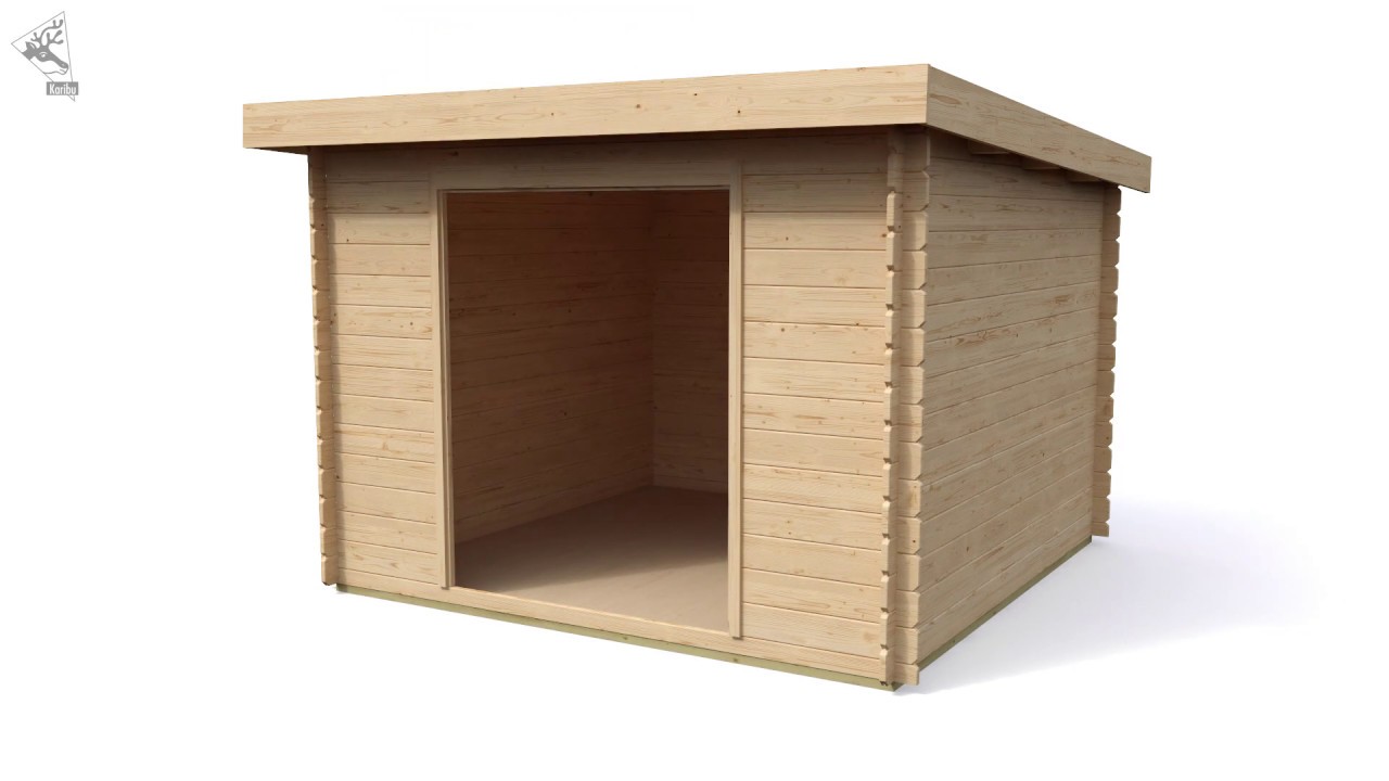 Karibu Woodfeeling Gartenhaus Bastrup 4 naturbelassen - 28 mm