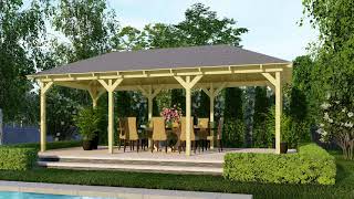 Karibu 4-Eck Pavillon Perida kesseldruckimprägniert