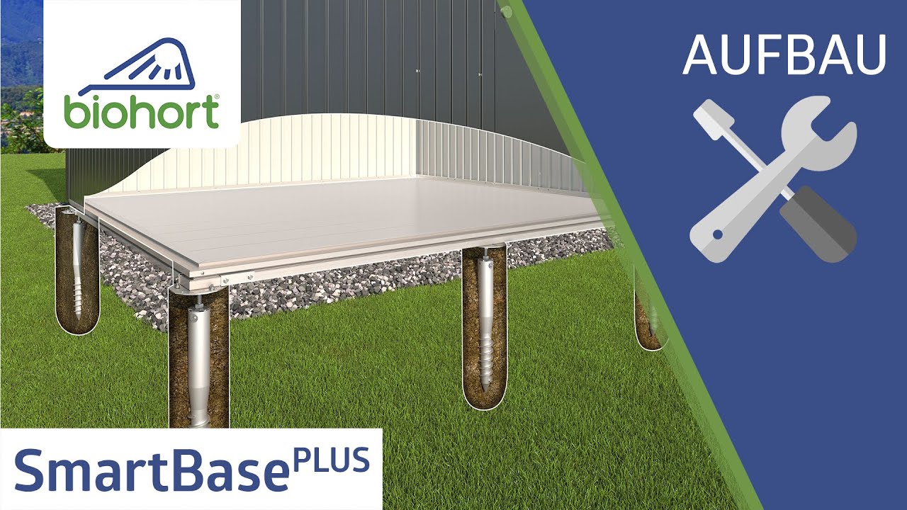 Erdschrauben-Fundament SmartBasePLUS für Biohort Gerätehaus Avantgarde mit Einzeltür oder Doppeltür + ECO Modelle